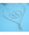 EleQueen Silver tone Zirconia Teardrop Necklace