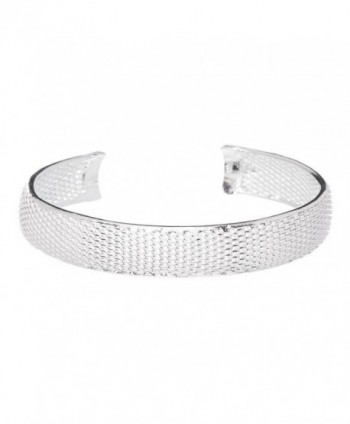 Mariah Bracelet Bangle 925 Sterling Silver Plated Adjustable Wide Cuff Bangle- Bracelet Bangle for Women - CV12NZ5WAUU
