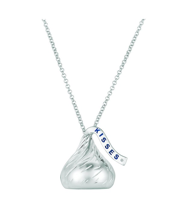 Sterling Silver 25mm 3D Hershey Kiss Pendant with Diamond - CW183RG48NG
