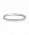 MYJS Stone Mini Bangle Bracelet with Swarovski Crystals Rhodium Plated - C717YGYIZYG