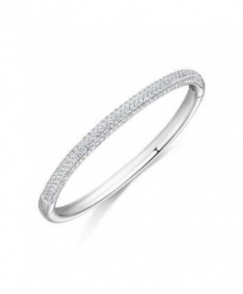 Bangle Bracelet Swarovski Crystals Rhodium