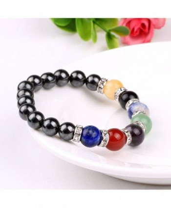 Hematite Bracelet Healing Crystal Magnetic in Women's Stretch Bracelets