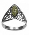 Sterling Silver Green Amber Classic Marquise Ring - C8118KLT6IP
