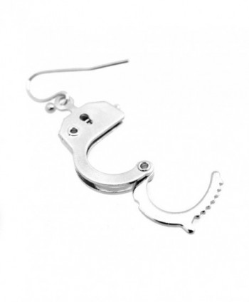 Spinningdaisy Silver Functional Handcuff Earrings