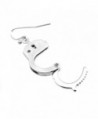 Spinningdaisy Silver Functional Handcuff Earrings