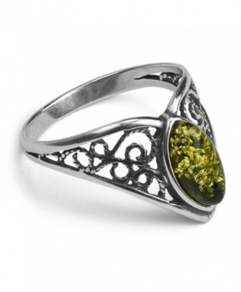 Sterling Silver Amber Classic Marquise