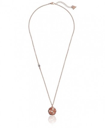 GUESS "Basic" Floral Ball Pendant Necklace - Rose Gold - CX11BAKQGNP