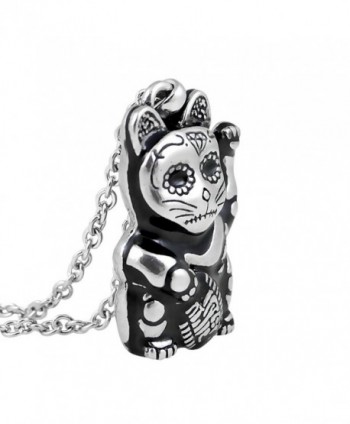 Controse Silver Toned Stainless Maneki neko Necklace