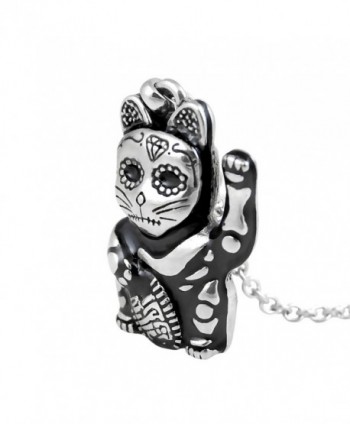 Controse Silver Toned Stainless Maneki neko Necklace in Women's Pendants