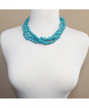 Imitation Turquoise Layered Necklace Earrings