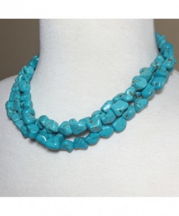 Imitation Turquoise Layered Necklace Earrings in Women's Strand Necklaces