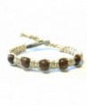 Brown Wood Beaded Adjustable Alligator Clip Hemp Bracelet - Handmade - C811JUAKL8N