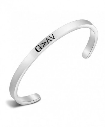 God is Greater Than The Highs and Lows Inspirational Cuff Bracelet Christian Jewelry - Silver - CM184OZ6H5I