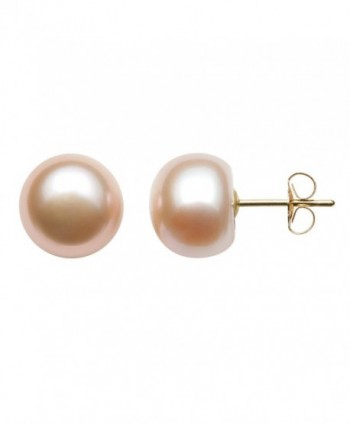 14K Gold AAA Quality Pink Cultured Freshwater Pearl Stud Earrings - CO11LMPL47R