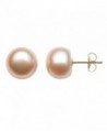 14K Gold AAA Quality Pink Cultured Freshwater Pearl Stud Earrings - CO11LMPL47R