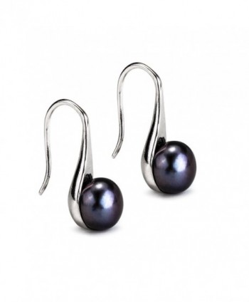 Women's 925 Sterling Silver Thread Drop Earrings Freshwater Cultured Pearl Dangle Earrings - blue - C7187KE94YY