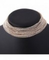 Glamaker Women's Wide Diamond Neck Rhinestone Choker Necklace - gold - CN17XE2HZT4