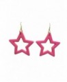 80s Star Earrings Hot Pink