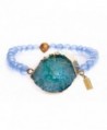 Agenda Druzy Natural Stretch Bracelet Aquamarine Beads 9" - C912NSSRBSU