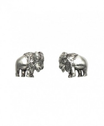 Tiny Sterling Silver Buffalo Stud Earrings - C711G96Y98F