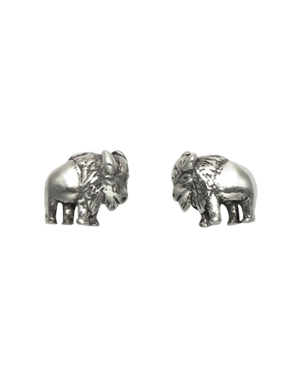 Tiny Sterling Silver Buffalo Stud Earrings - C711G96Y98F