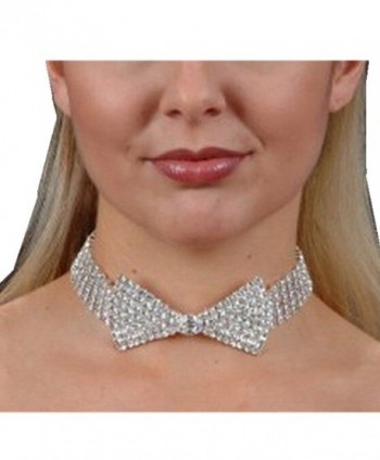 WIIPU Bow Tie Necklace Shiying Sexy Jewelry- Rhinestone Bow Tie Deluxe (AA84) - CY11L0EQWI1