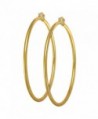 3.5" Plain Hoop 14K Yellow Gold Plated Hoop Earrings Size 6 - CU12MX7BGUX