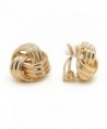 Sparkly Bride Love Knot Clip On Earrings Gold Plated Women Fashion - CL11NF26H4F