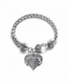 German Shepherd Pave Heart Bracelet Silver Plated Lobster Clasp Clear Crystal Charm - CY123HZF227