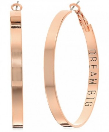 BCBG Generation with Dream Big Inscription Hoop Earrings - Rose Gold - C9184YNQQG2