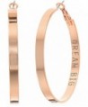 BCBG Generation with Dream Big Inscription Hoop Earrings - Rose Gold - C9184YNQQG2