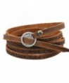 Leather Multi Double Wrap Cuff Bracelet Wristband Bangle Inspiration Men's Women's - Brown Inspiration - CS12N83P12X