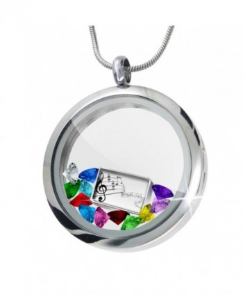 Floating Locket Set Music- notes + 12 Crystals + Charm- Neonblond - CT11I4Q70NJ