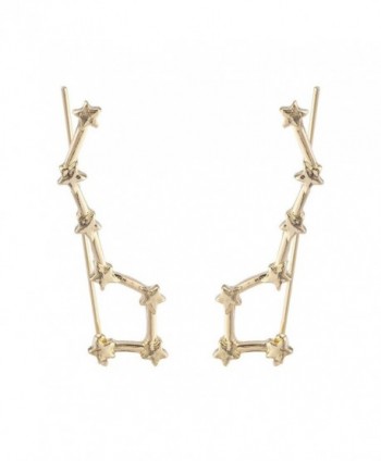 Lux Accessories Gold Tone Celestial Star Cuff Ear Creeper Threader Earrings - CB186387OQC