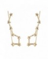 Lux Accessories Gold Tone Celestial Star Cuff Ear Creeper Threader Earrings - CB186387OQC