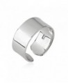 925 Sterling Silver Plain Wide Band Shiny Polished Wrap Around Knuckle Midi or Thumb Ring- 8mm - CF186TLXEGT