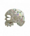 TTjewelry Classic Halloween Skull Clear White AB Austria Crystal Brooch Pin - C2125NRZPGP