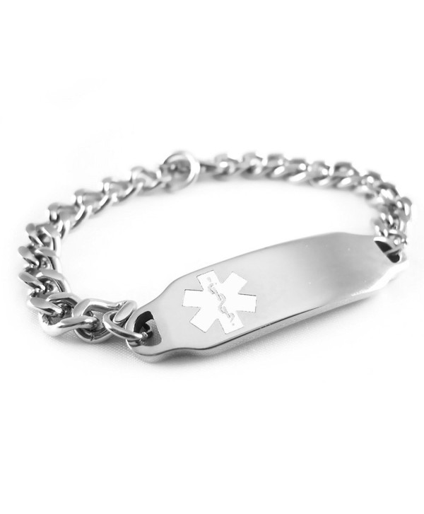 MyIDDr - Pre-Engraved & Customizable Hypoglycemia Medical Alert ID Bracelet- White Symbol - CJ116JRDXCR