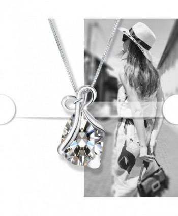 Teardrop Necklace Pendant Zirconia Birthstone