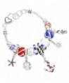Rosemarie Collections Women's Beach Patriotic USA Beaded Charm Bracelet - C311POL4T3L