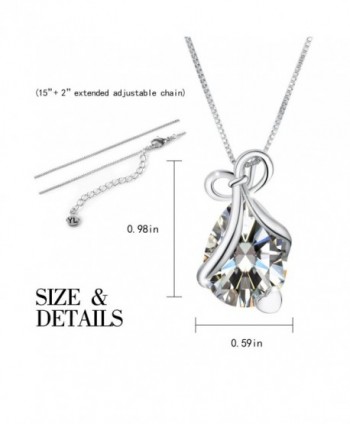 Teardrop Necklace Pendant Zirconia Birthstone in Women's Pendants