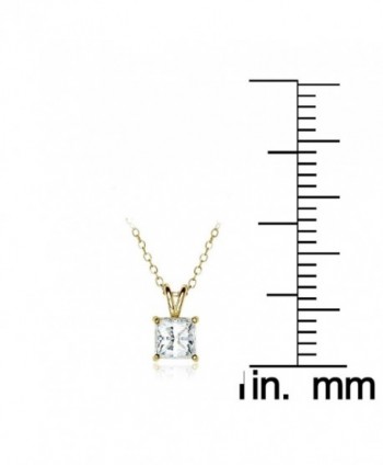 Sterling Princess cut Solitaire Necklace Swarovski in Women's Pendants