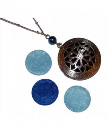 Diffuser Locket Necklace Ornate Filigree Great for Essential Oil Aromatherapy Scent Diffuser Set of Pads - CJ129KNZNBF