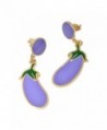 Spinningdaisy Gold Plated Fun Lavender Eggplant Earrings - CX125PDUKH1