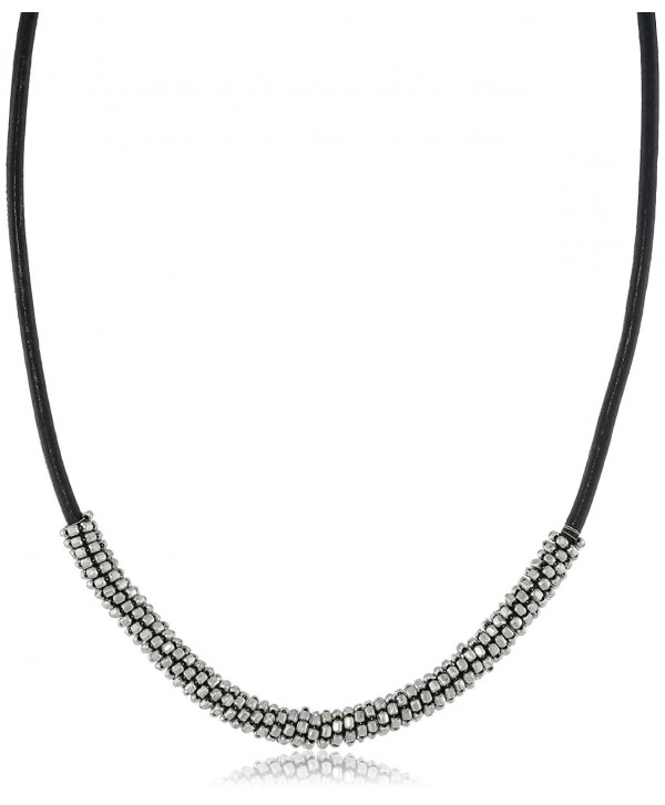 Kenneth Cole New York "Seed Bead Boost" Bead Wrapped Leather Necklace- 20" - C611HGKFY8R