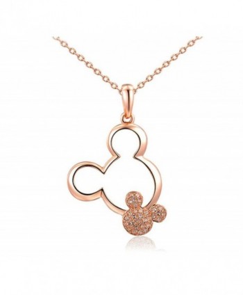 Shining Life rose-golden Plated heart with the Disney Twins Mickey necklaces for women - rose - CV1243J019F