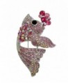 TTjewelry Lovely Nagao Fish Austria Crystal Art Nouveau Brooch Pin - Pink - CO125ZYYYDL
