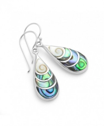 Sterling Silver Abalone Teardrop Earrings