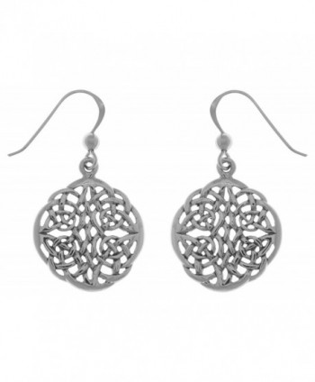 Jewelry Trends Sterling Silver Celtic Knot Round Dangle Earrings - CN120345TMD