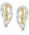 Napier Two-Tone Crossover Clip-On Earrings - C912O7Z6GYE